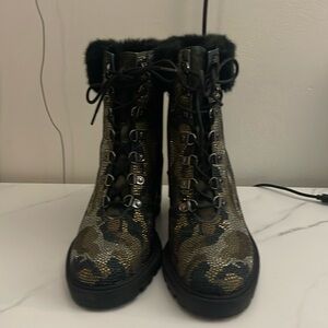 Camouflage beaded Ankle Boots brand new